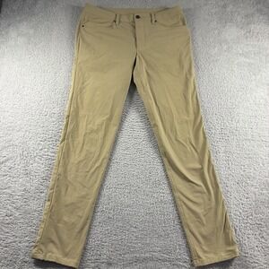 Lululemon ABC Pants Mens 32x31 Khaki Brown Tech Designer Pockets Lightweight